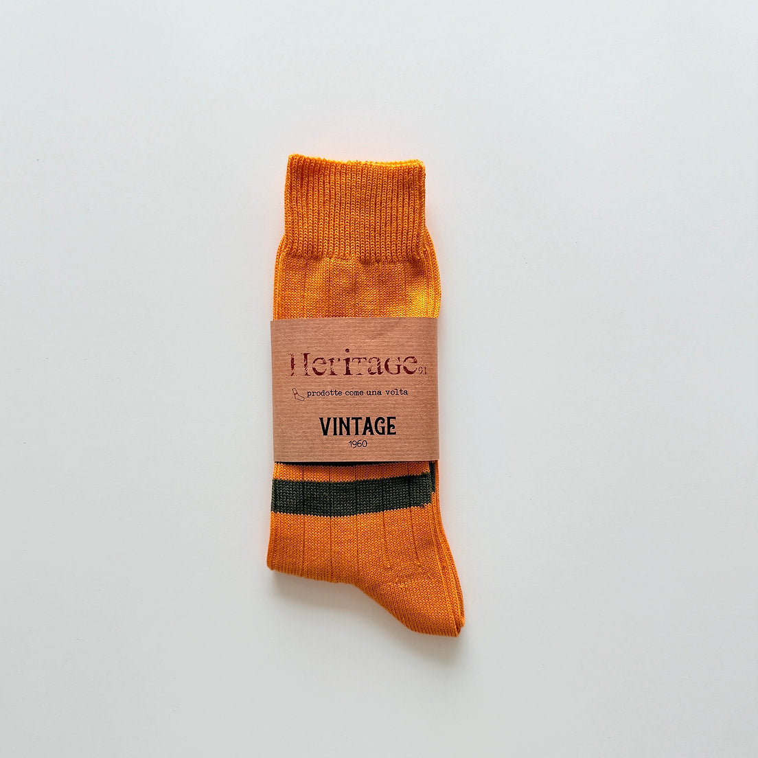 Heritage 9.1 Socks - Dark Yellow & Military Stripes