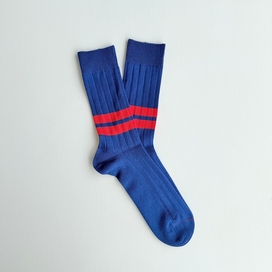 Heritage 9.1 Socks - Vintage 1960 Denim/Double Red Stripes