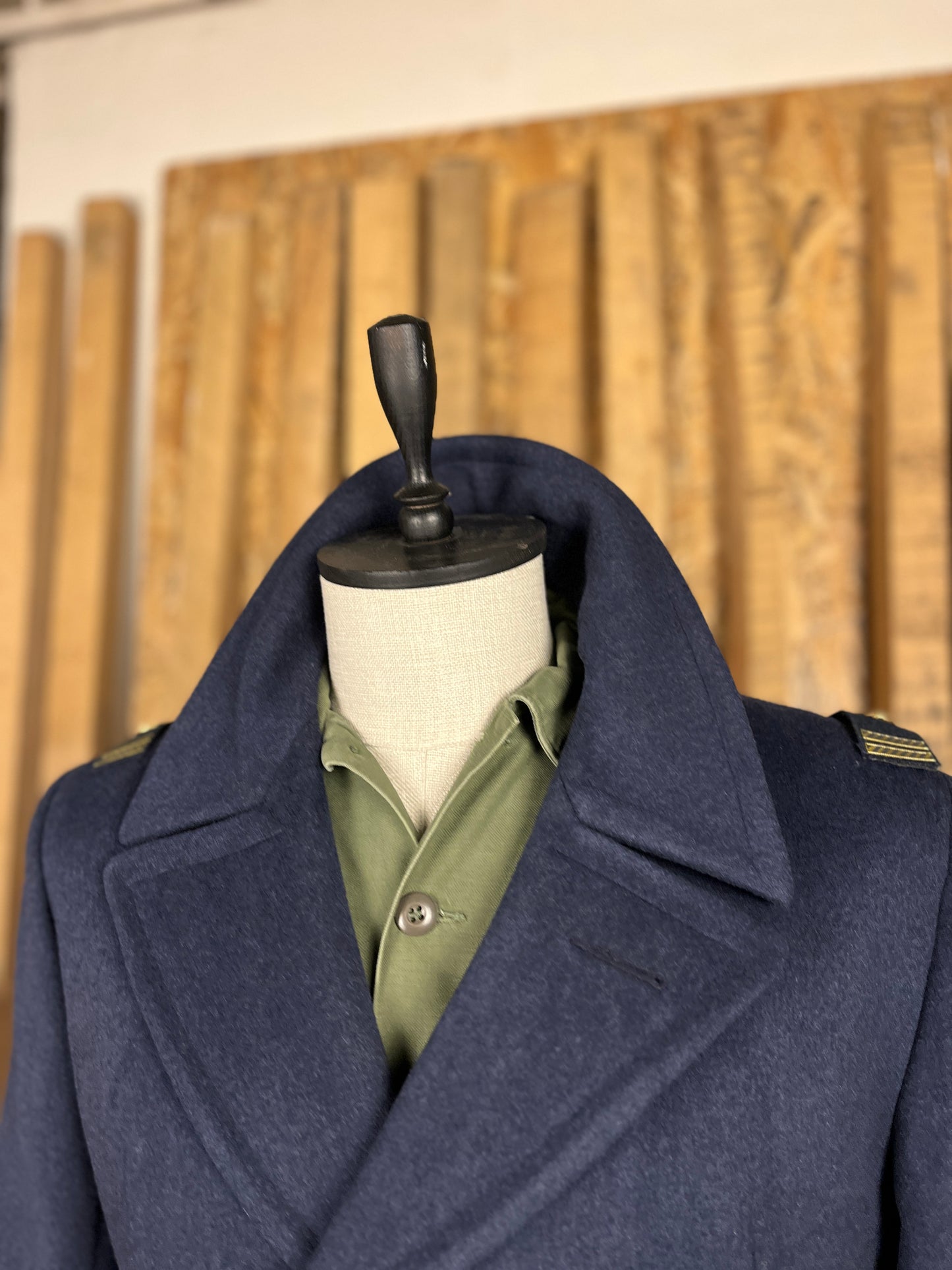 Italian Navy 100% Wool Coat (L-XL)