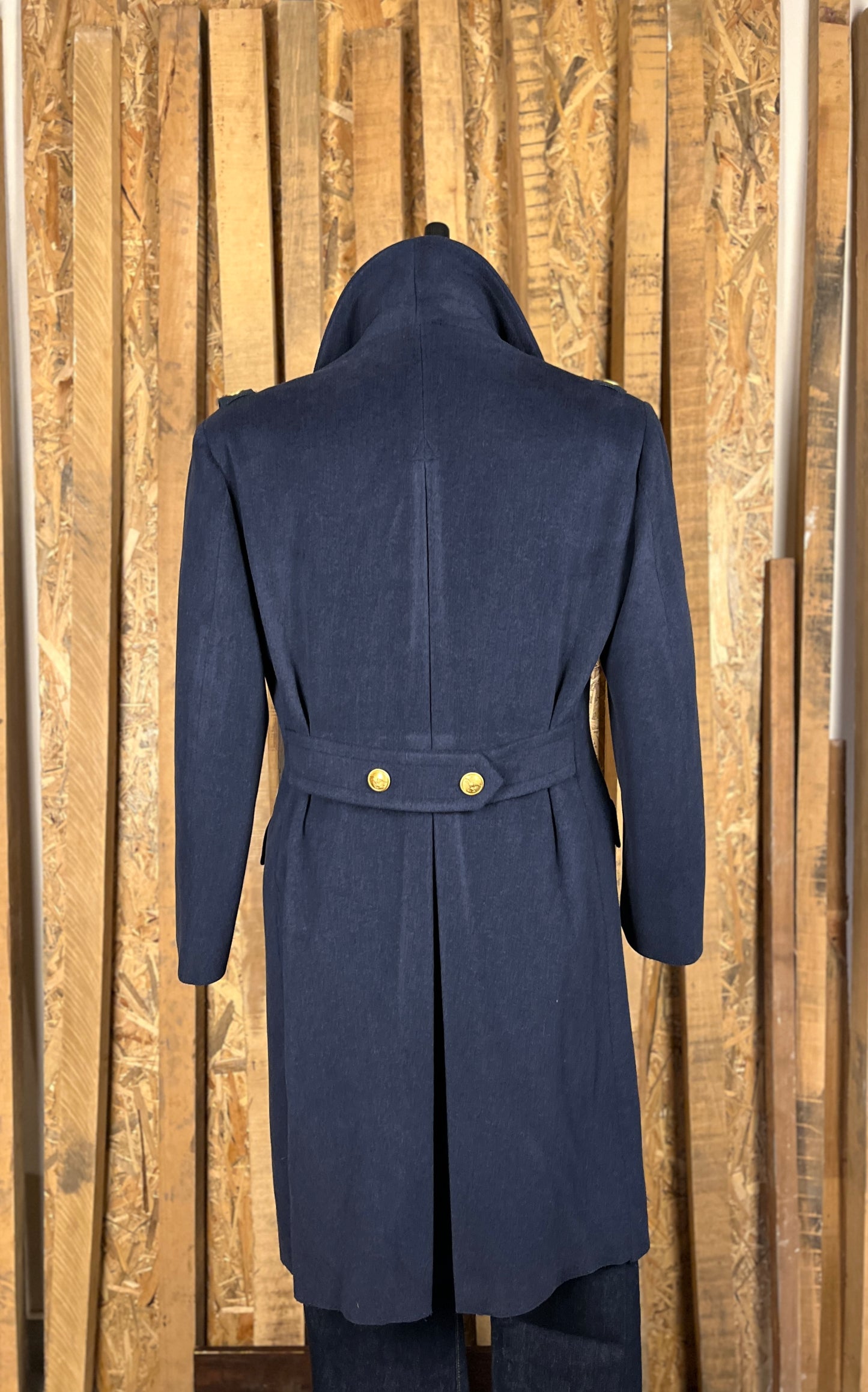 Italian Navy 100% Wool Coat (L-XL)