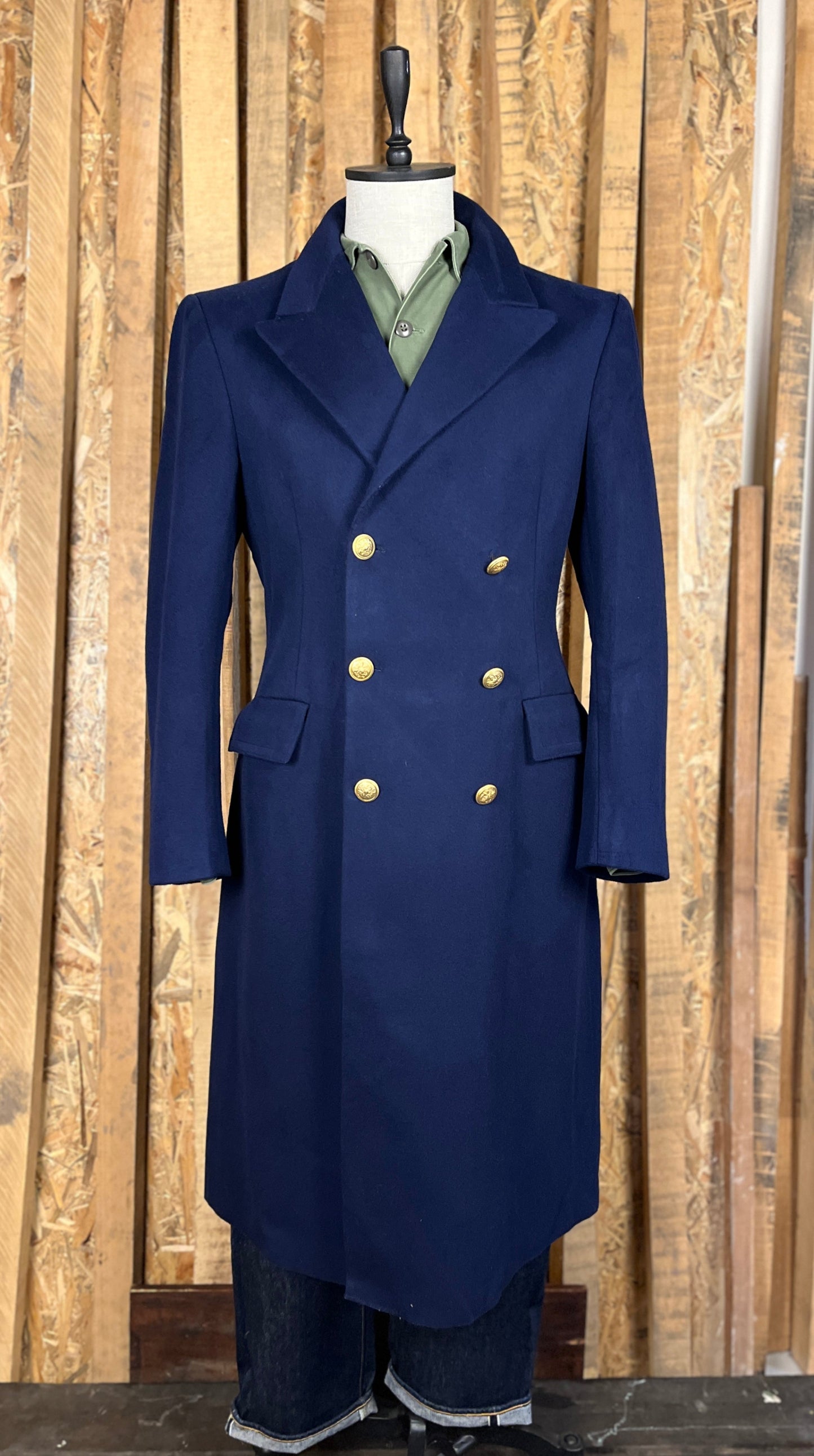 Italian Navy 100% Wool Coat (M-L)