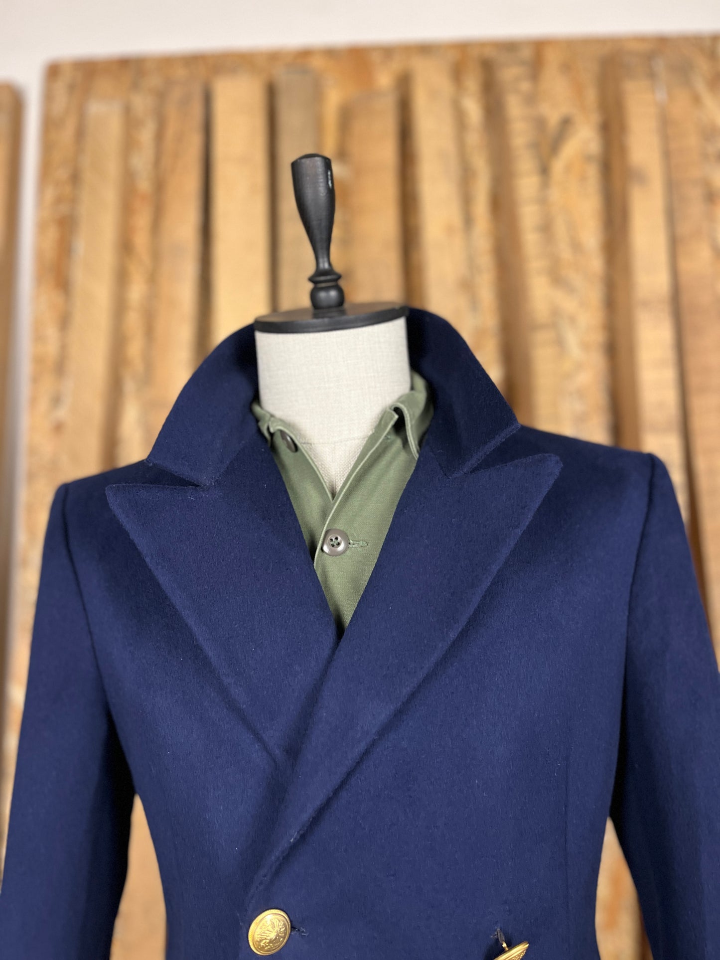 Italian Navy 100% Wool Coat (M-L)