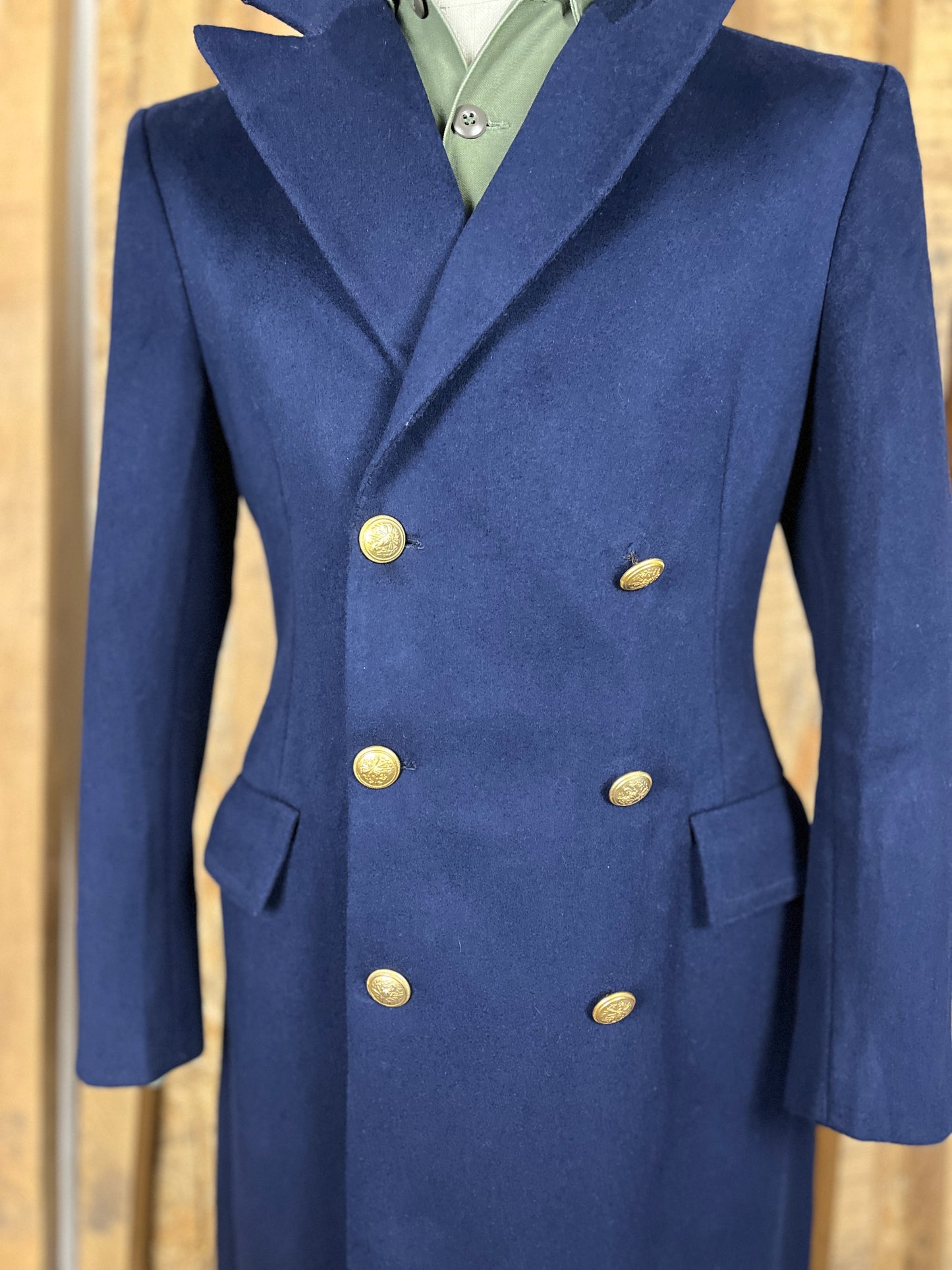 Italian Navy 100% Wool Coat (M-L)