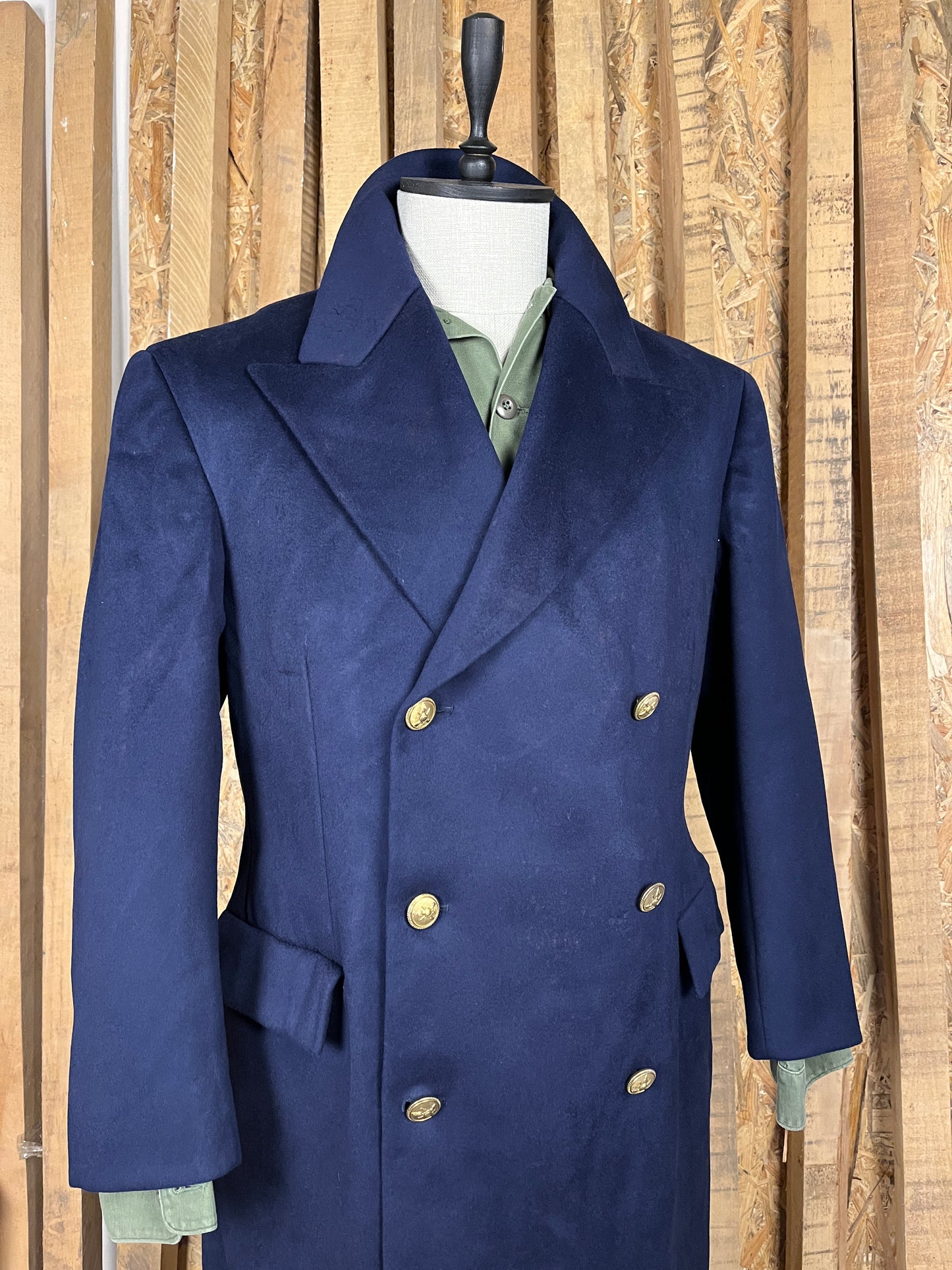 Italian Navy 100% Wool Coat (L-XL)