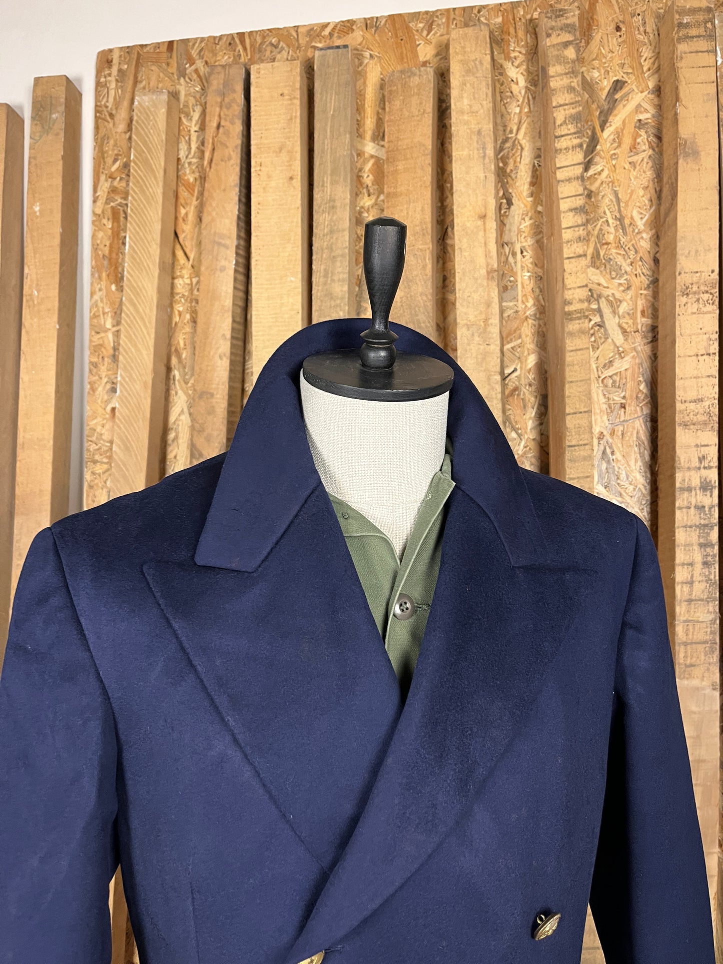 Italian Navy 100% Wool Coat (L-XL)