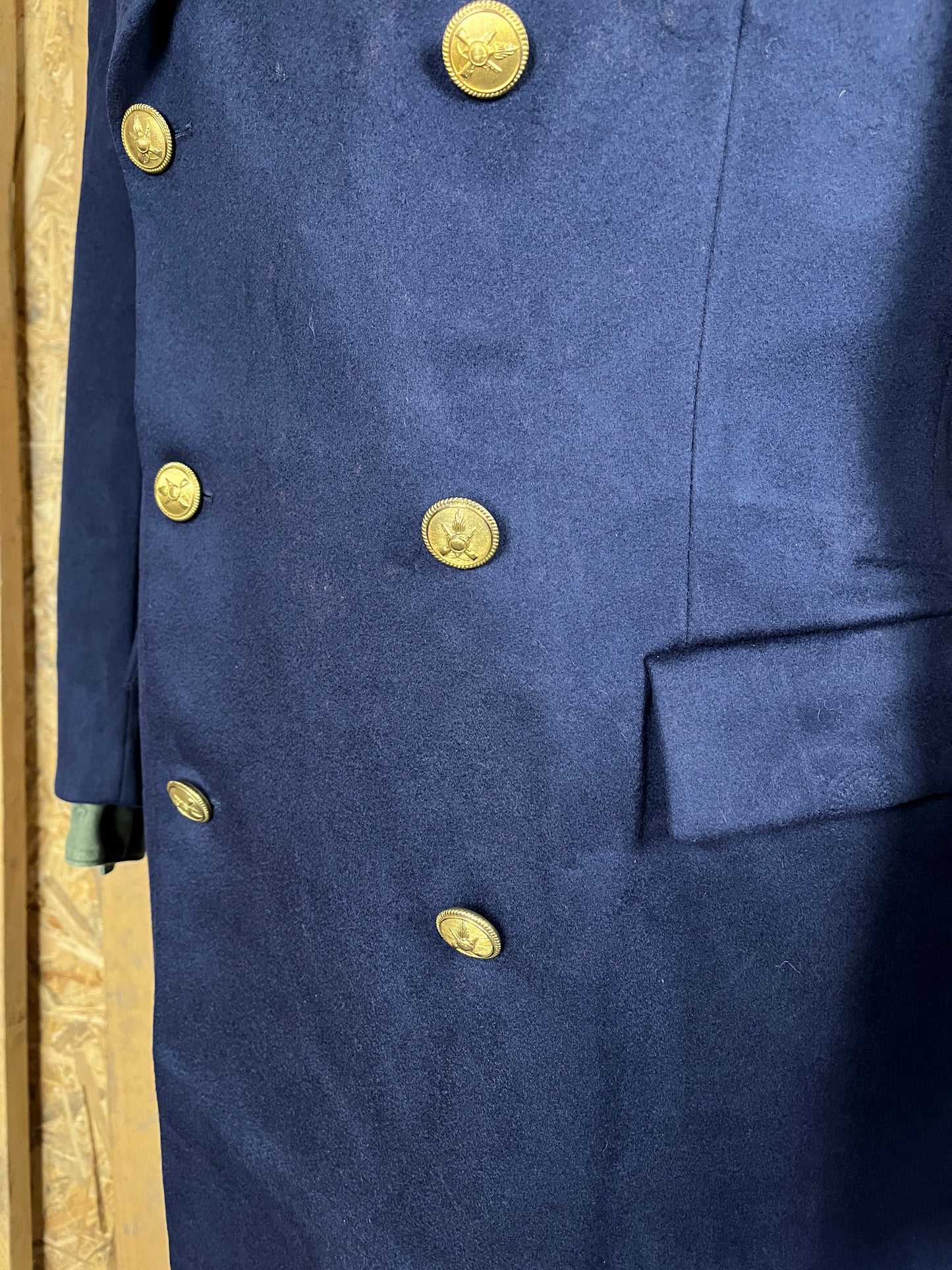 Italian Navy 100% Wool Coat (L-XL)
