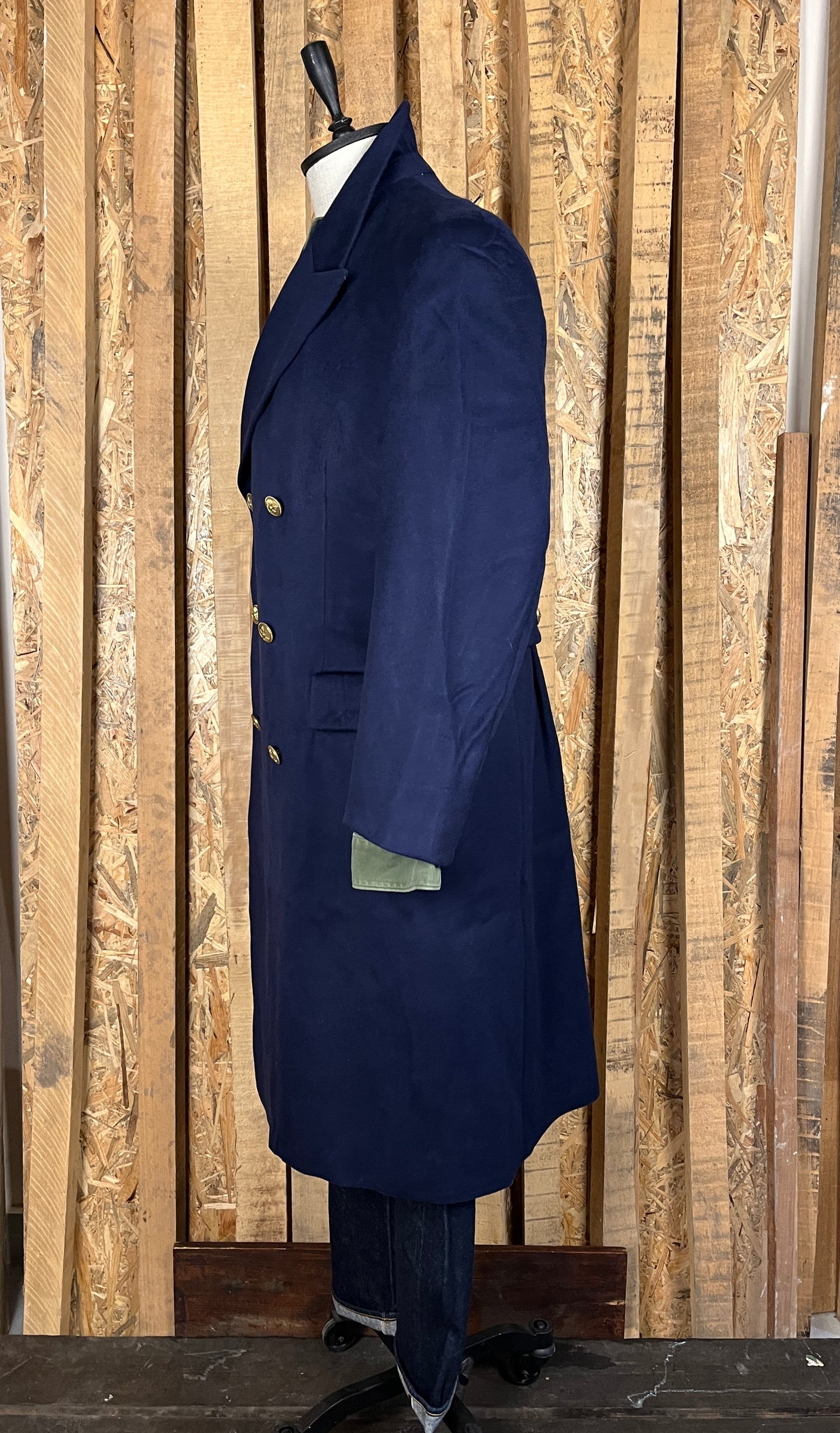 Italian Navy 100% Wool Coat (L-XL)