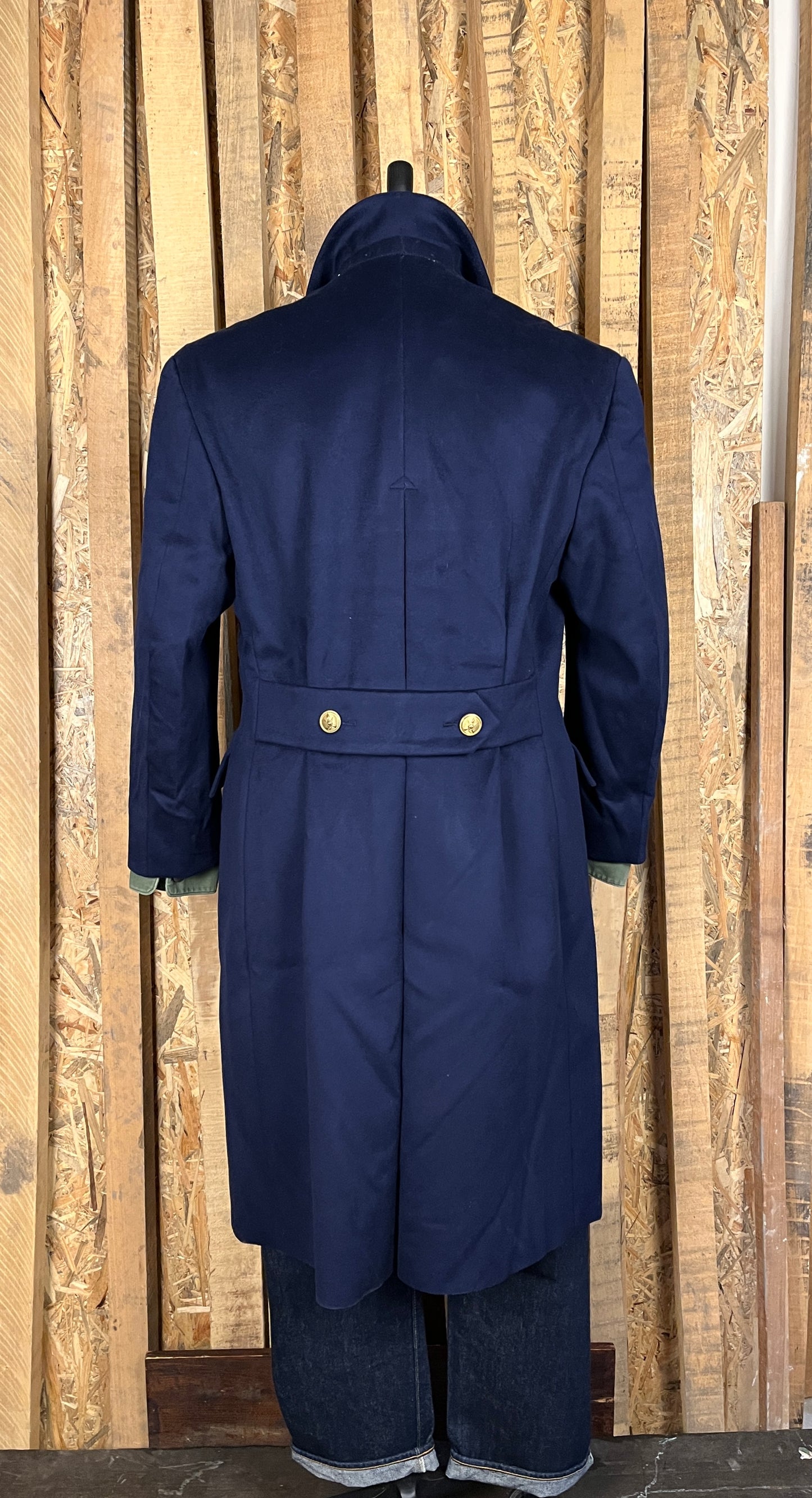 Italian Navy 100% Wool Coat (L-XL)
