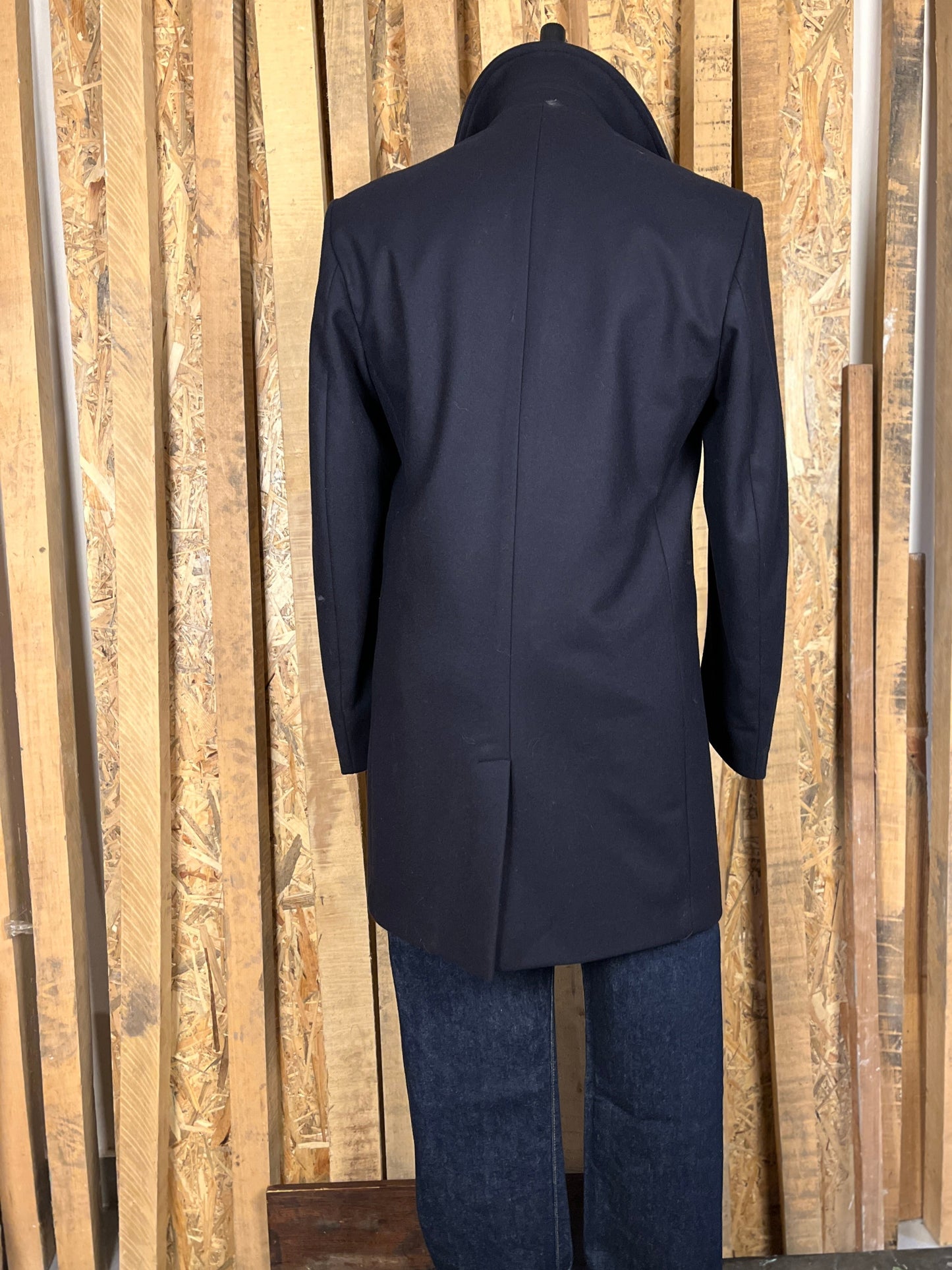 Italian Navy 100% Wool Coat (M-L)