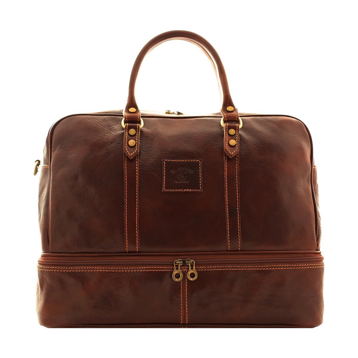 Fantini Pelletteria Leather Travel Bag Giglio