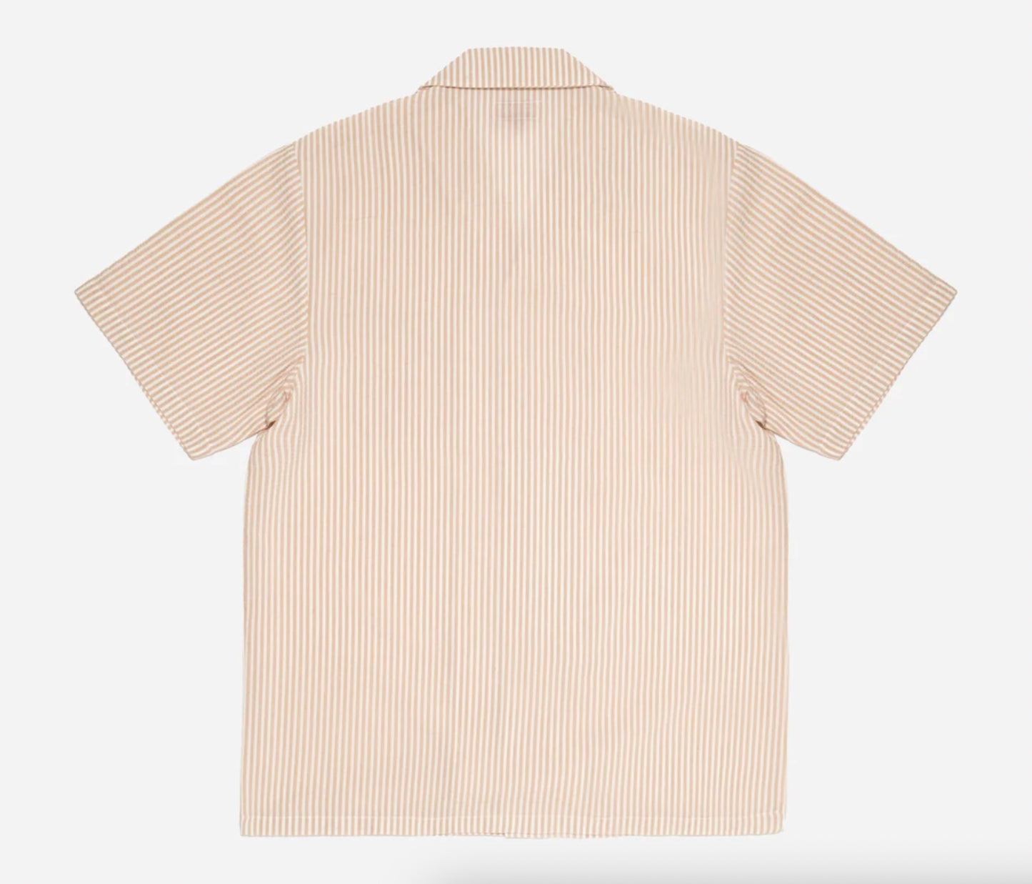 QUINCY SEERSUCKER SHORT SLEEVED SHIRT - SAND/WHITE