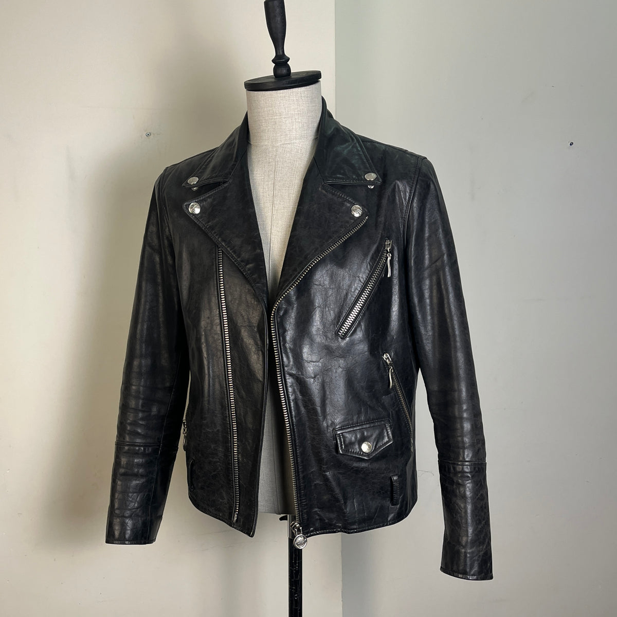 Leather Motorcycle Jacket (M/L)