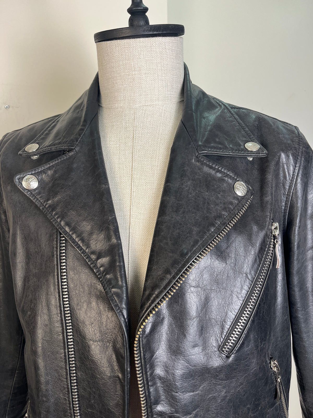 Leather Motorcycle Jacket (M/L)
