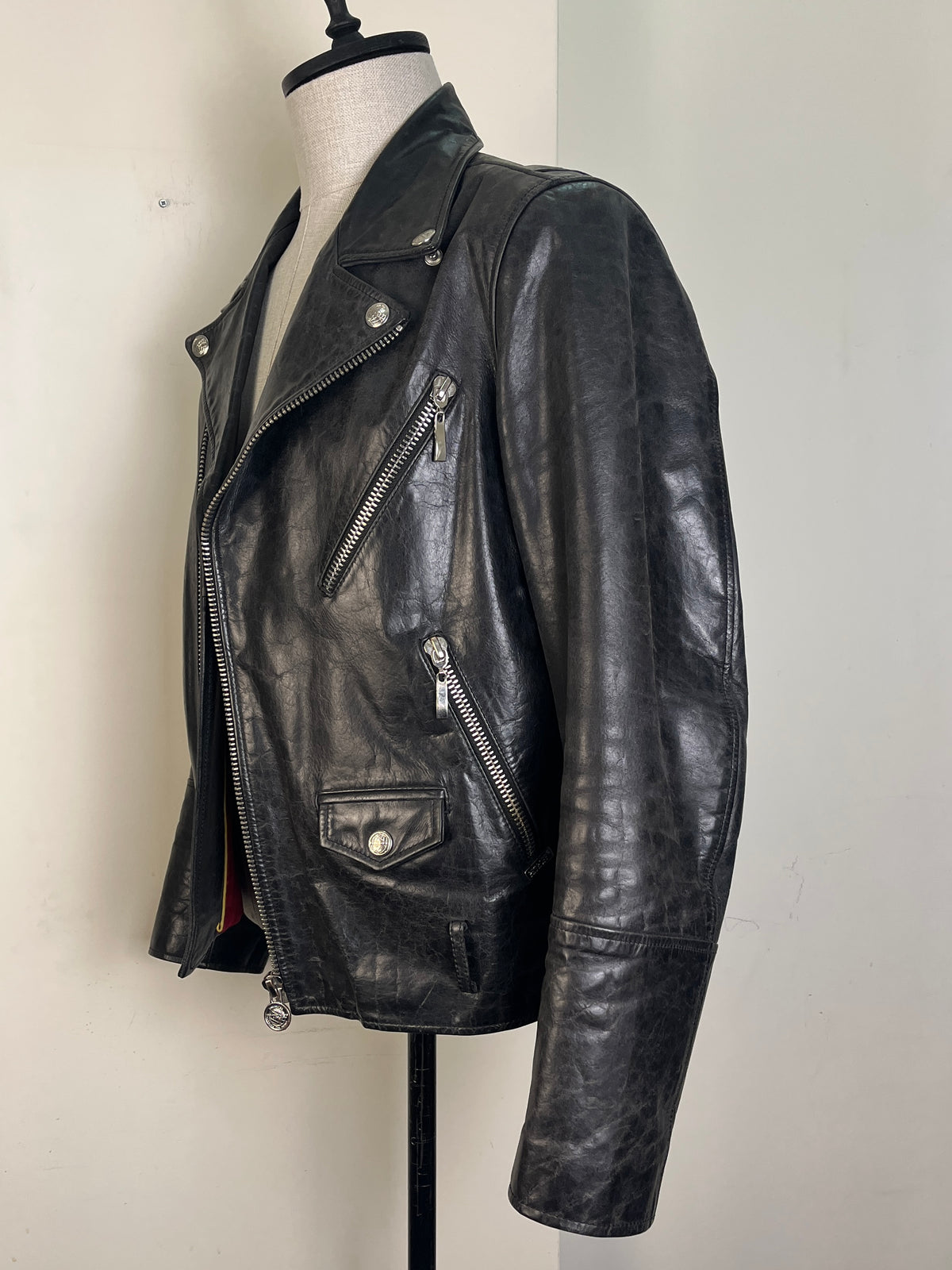 Leather Motorcycle Jacket (M/L)