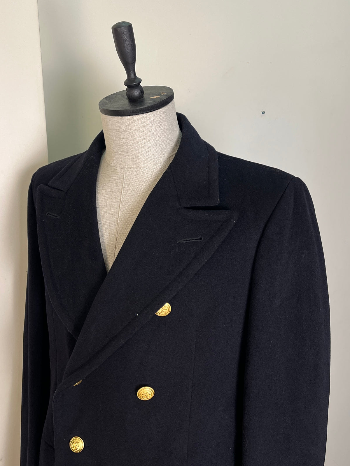 Italian Navy Wool Coat (L)