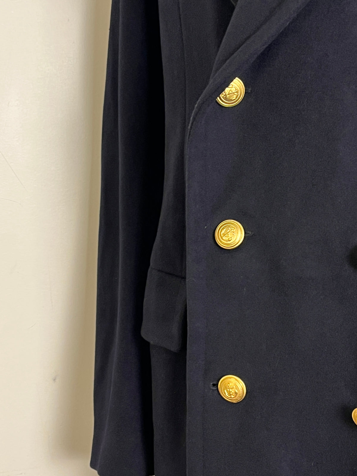 Italian Navy Wool Coat (L)