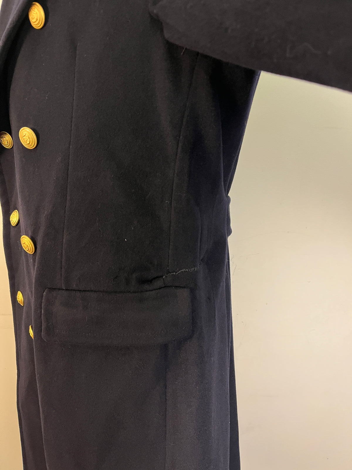 Italian Navy Wool Coat (L)