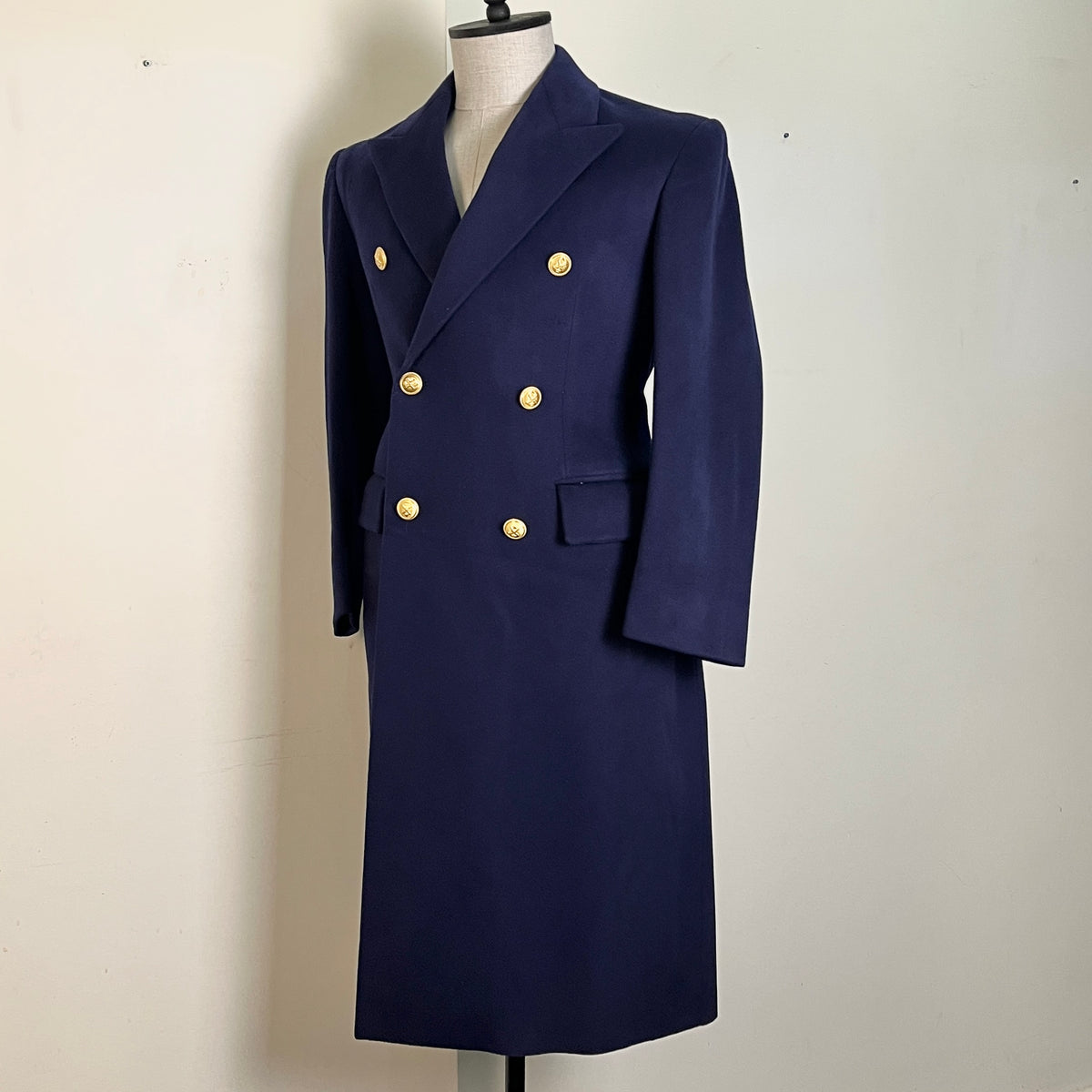 Italian Navy Wool Coat (S)