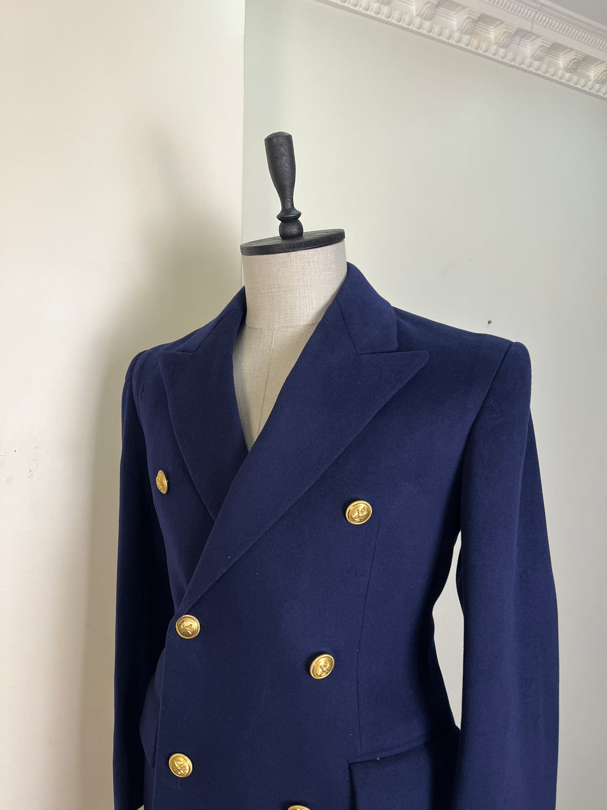 Italian Navy Wool Coat (S)