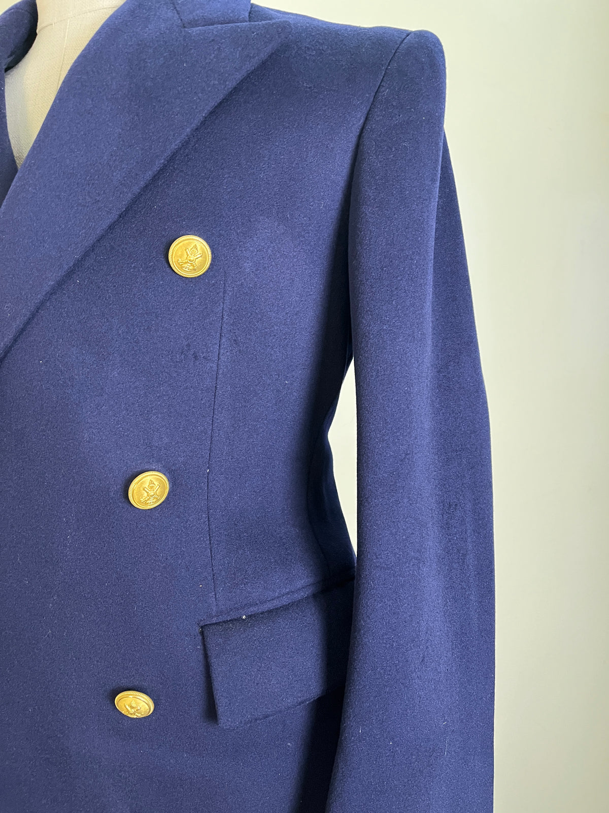 Italian Navy Wool Coat (S)