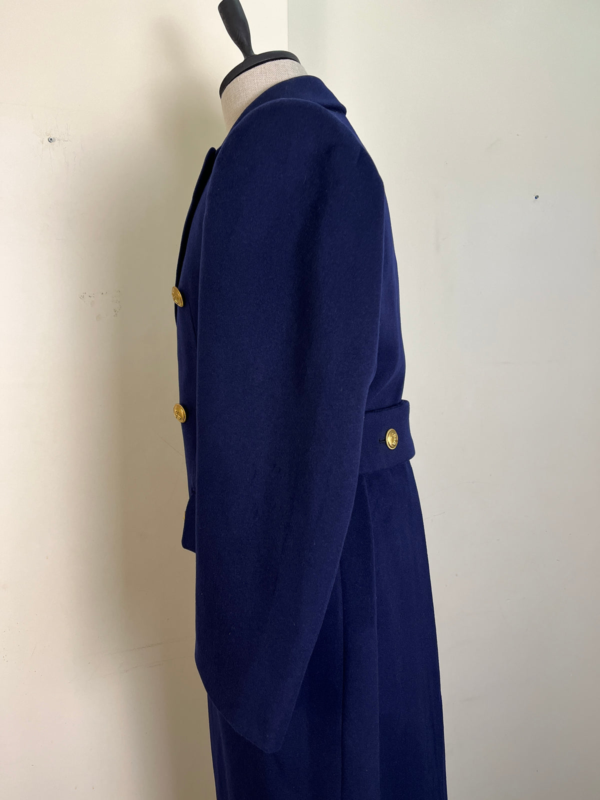 Italian Navy Wool Coat (S)