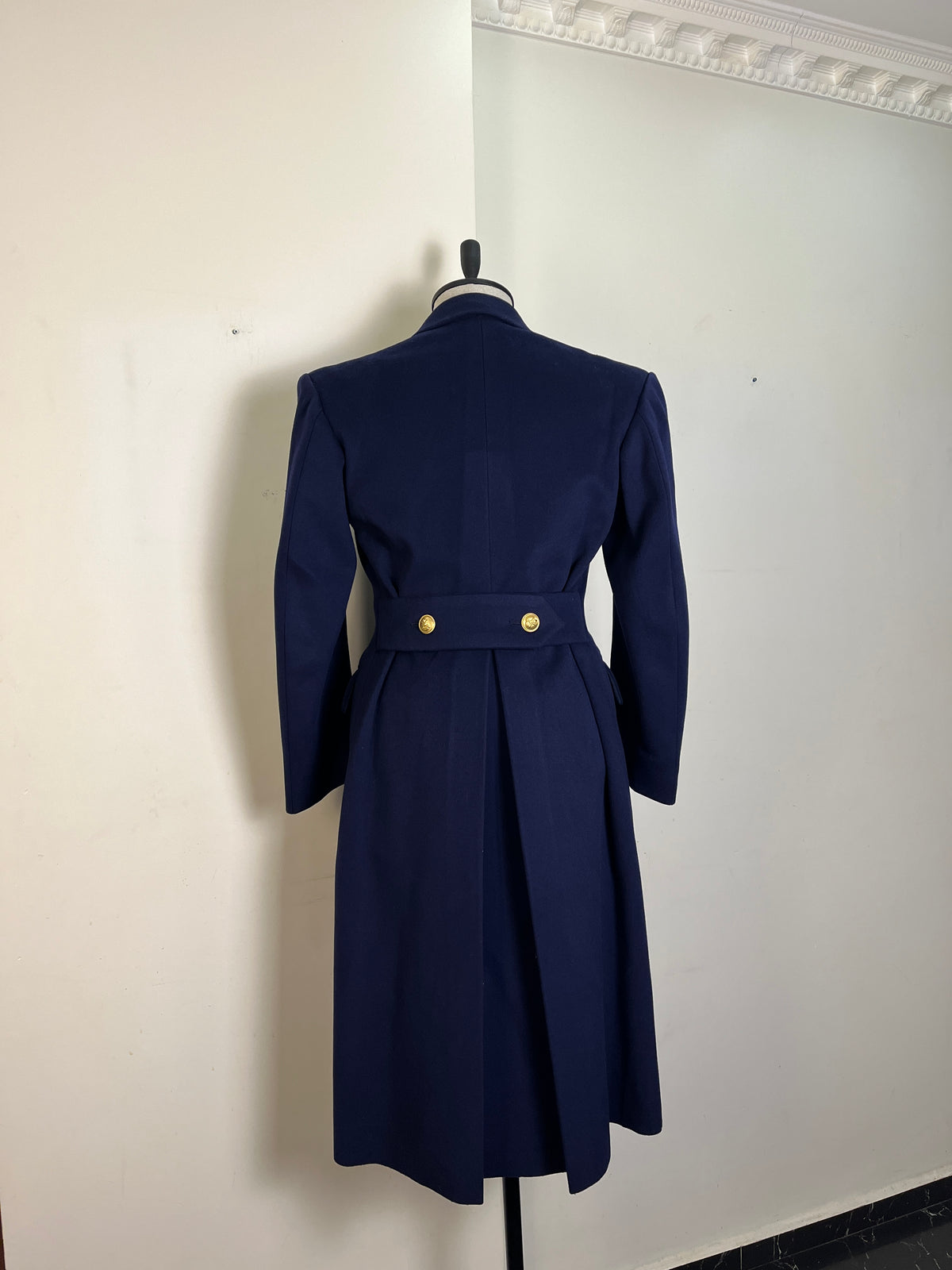 Italian Navy Wool Coat (S)