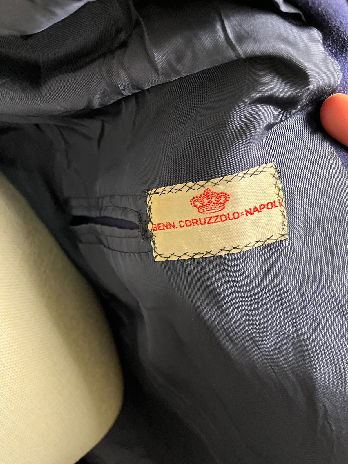 Italian Navy Wool Coat (S)
