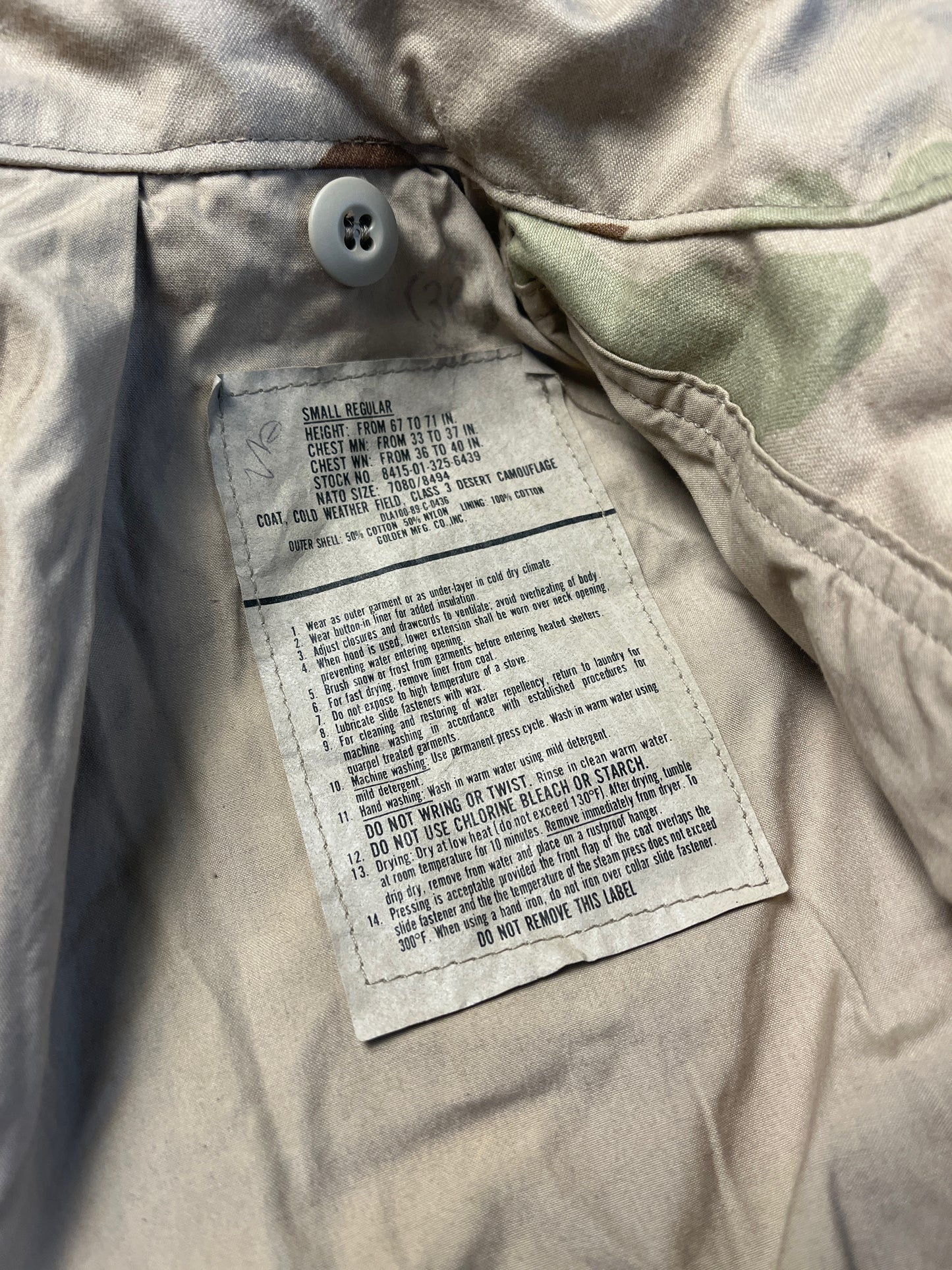 US Army Desert Camo M-65 Field Jacket (M)