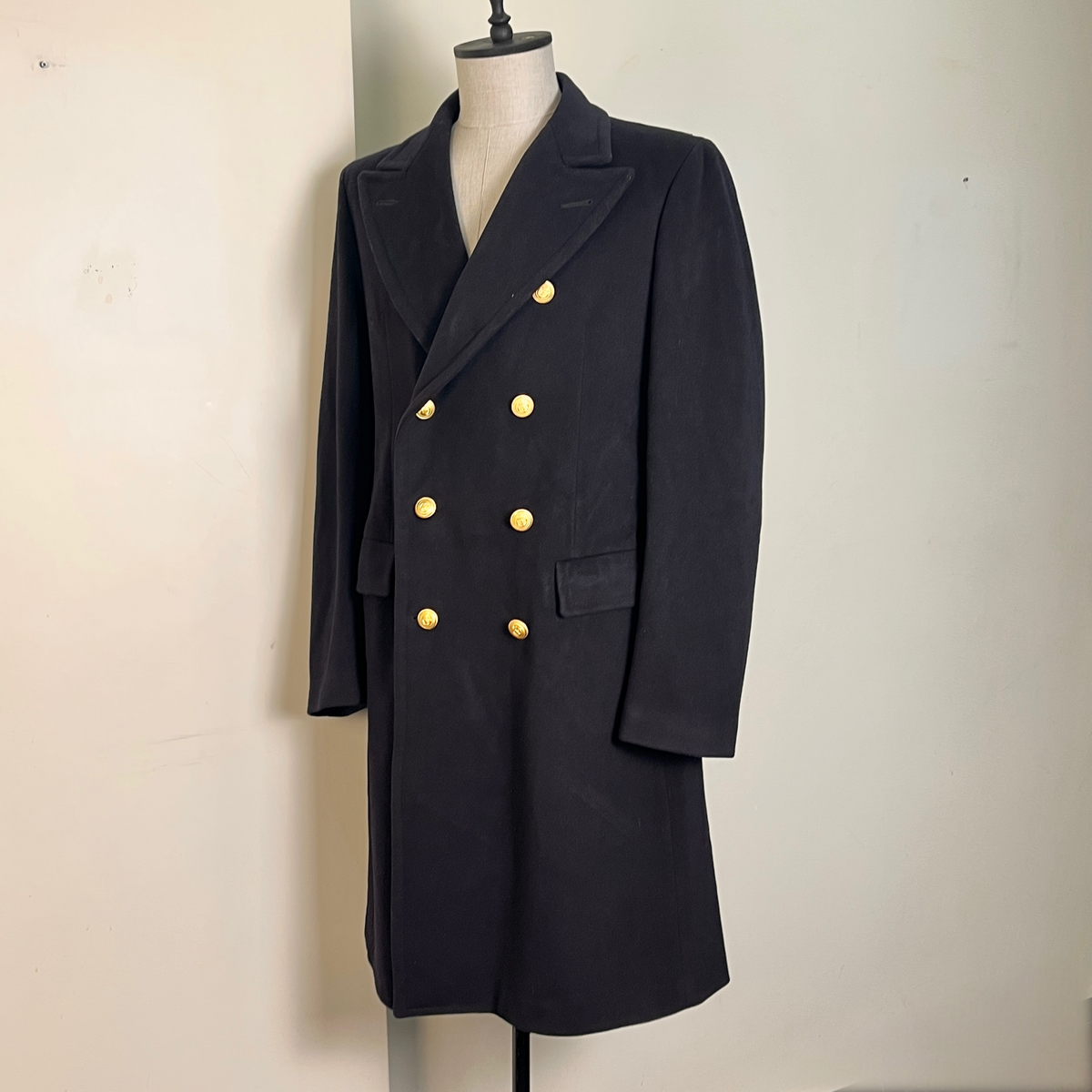 Italian Navy Wool Coat (L)