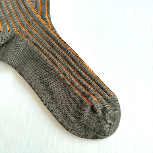 Heritage 9.1 Socks - Military Green & Orange